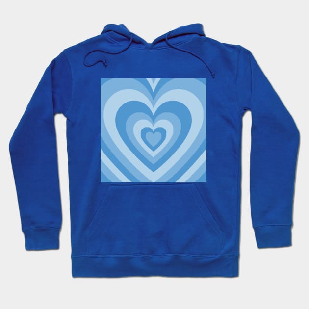 blue retro heart Hoodie by queenofhearts